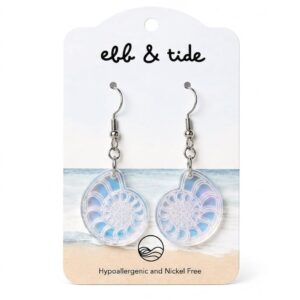 Iridescent Nautilus Earring