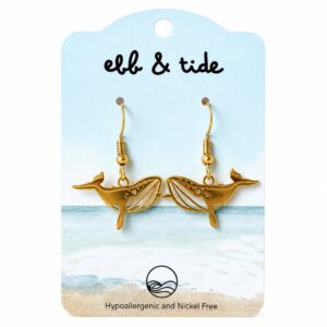 Gold Whale Earrings