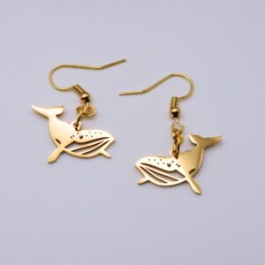 Gold Whale Earrings